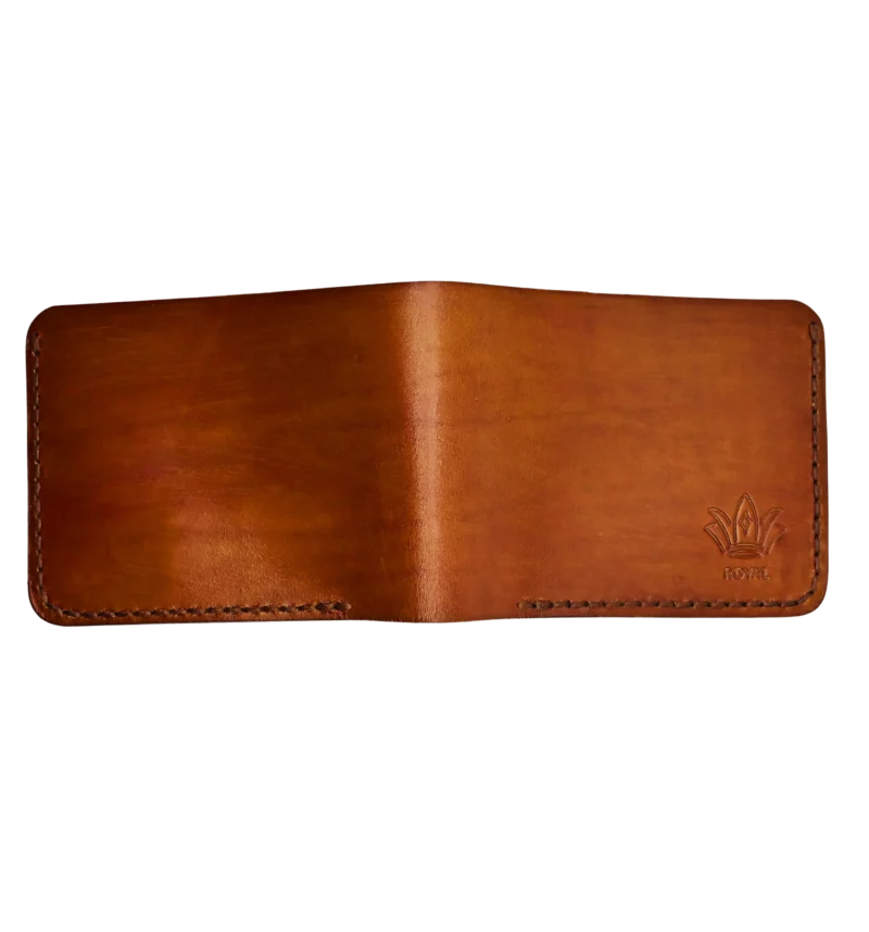 Leather tan wallet three pocket