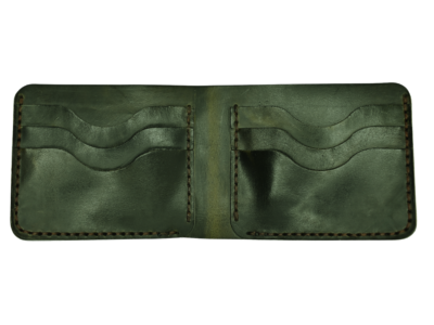 Leather Green wallet three pocket