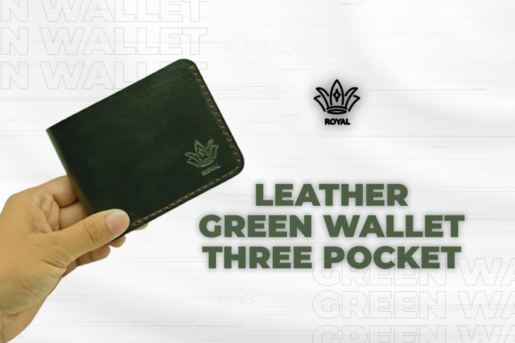 green leather wallet